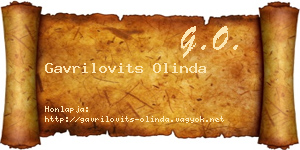 Gavrilovits Olinda névjegykártya